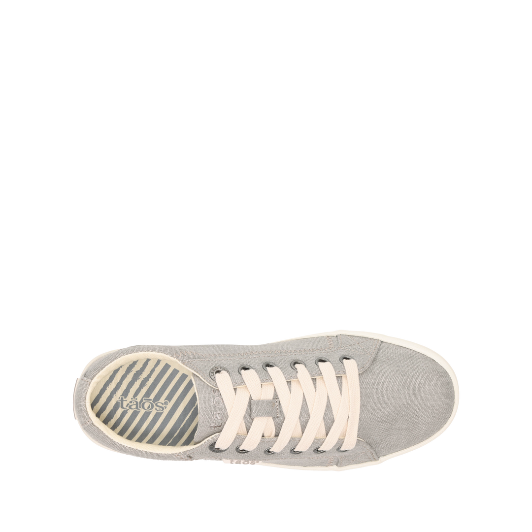 Top down image of Taos Footwear Star Grey Wash Canvas Size 5