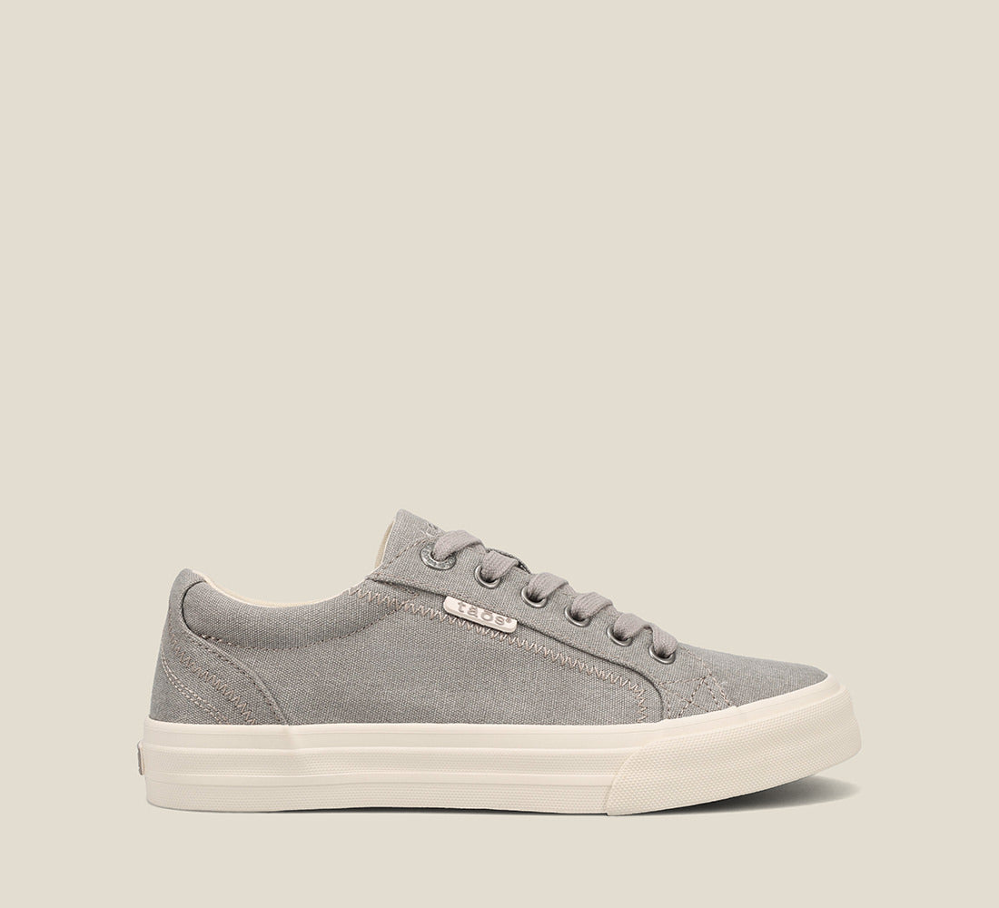 Outside Angle of Plim Soul Grey Wash Canvas Canvas sneaker with laces,polyurethane removable footbed with rubber outsole 6