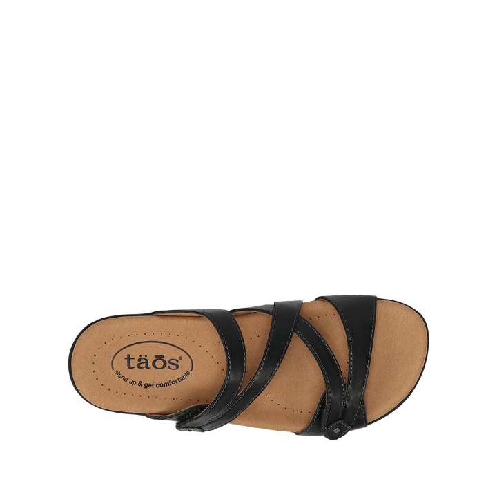Top down image of Taos Footwear Double U Black Size 6