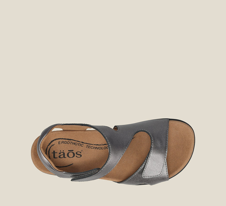Top down image of Taos Footwear Serene Pewter Size 10