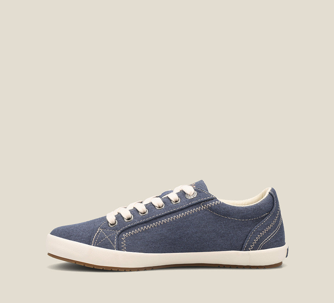Instep of Star Blue Wash Canvas Canvas sneaker with laces,polyurethane removable footbed with rubber outsole 5