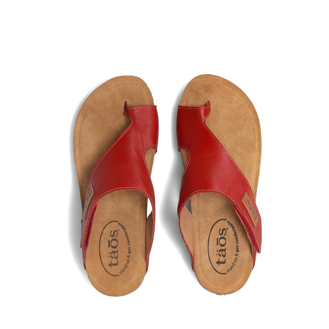Top down image of Taos Footwear Loop Red Size 42