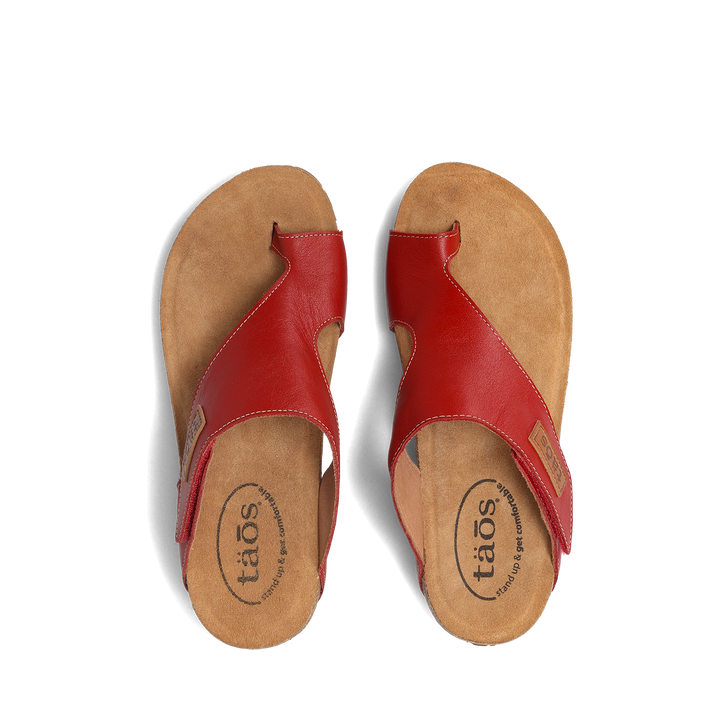 Top down image of Taos Footwear Loop Red Size 42