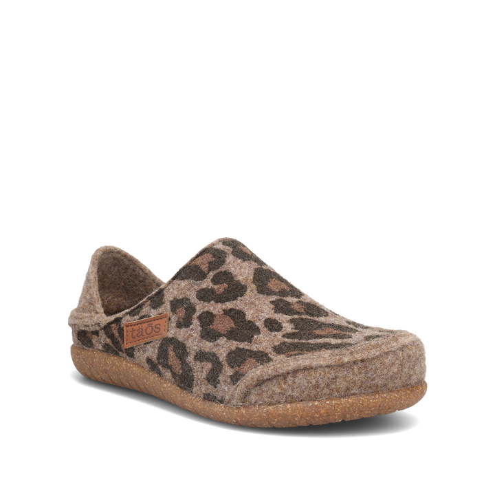 Hero image of Taos Footwear Convertawool Tan Leopard Wool Size 36
