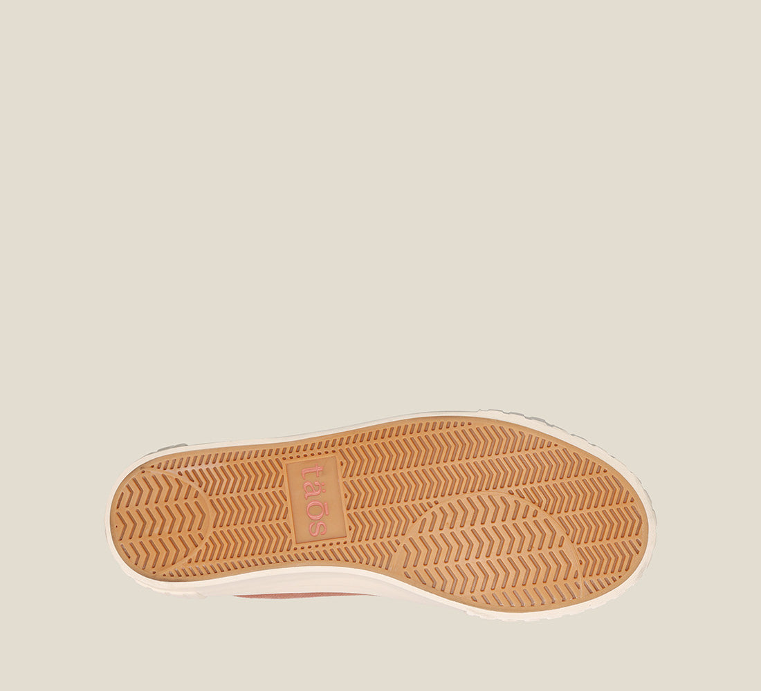 outsole image of One Vision Clay cotton lace up sneaker with rubber outsole