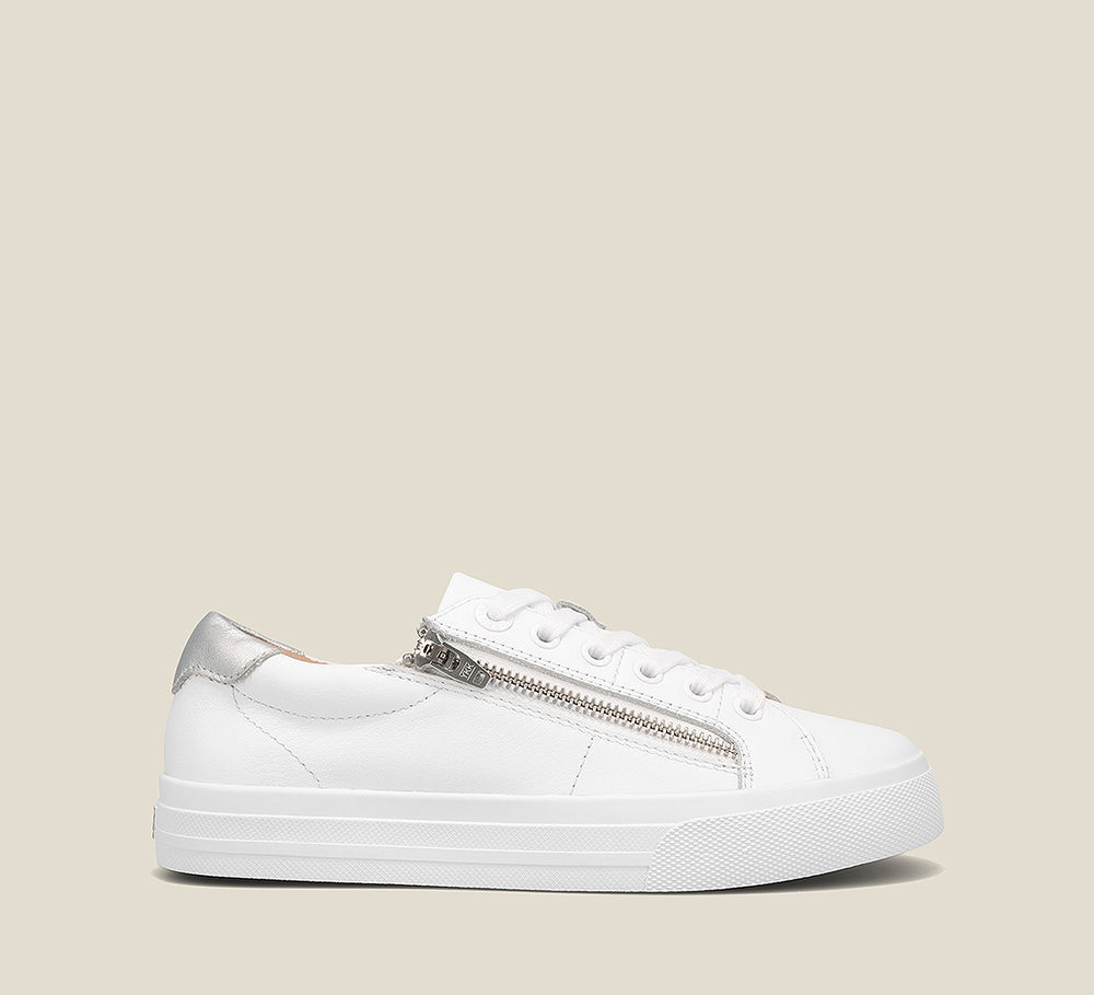 Side image of Taos Footwear Z Soul Lux White Silver Size 6.5