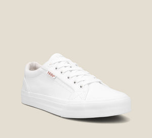 Hero image of Plim Soul White Canvas sneaker with laces,polyurethane removable footbed with rubber outsole 6