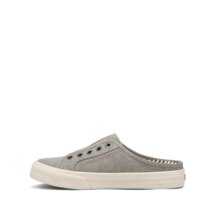 Side angle image of Taos Footwear Ez Soul Grey Wash Canvas Size 6