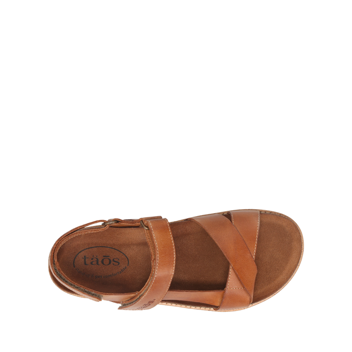 Top down image of Taos Footwear Sideways Caramel Size 37