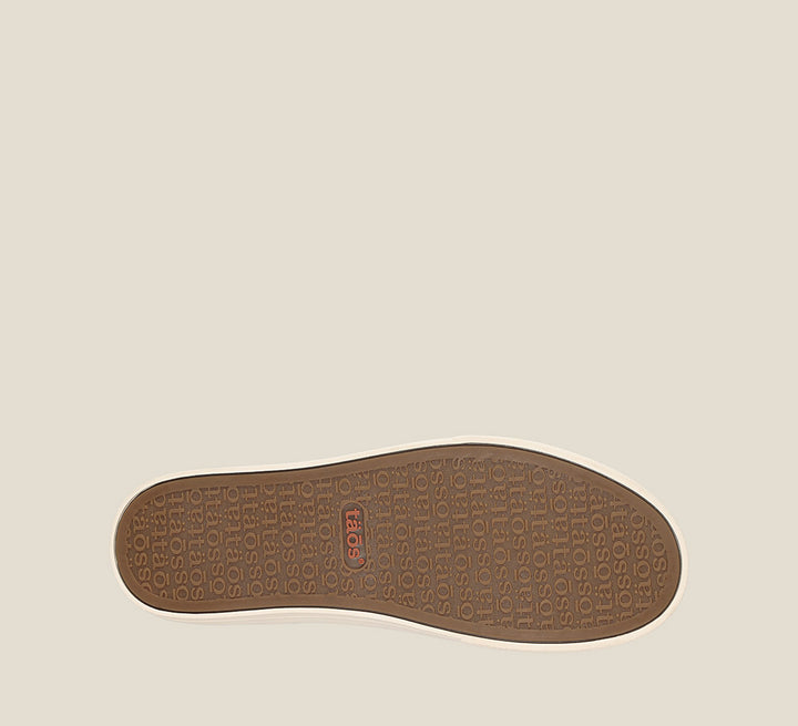 Outsole Angle of Winner Caramel High top leather lace-up sneaker with an  removable footbed, featuring lace up adjustability & an Outsole zipper. 6