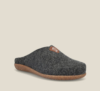 Load image into Gallery viewer, Hero image of My Sweet Wool Charcoal Wool clog with featuring a removable footbed with arch &amp; metatarsal support, &amp; TR outsole 36

