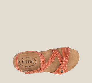 Load image into Gallery viewer, Top down image of Taos Footwear Trulie Terracotta Size 39
