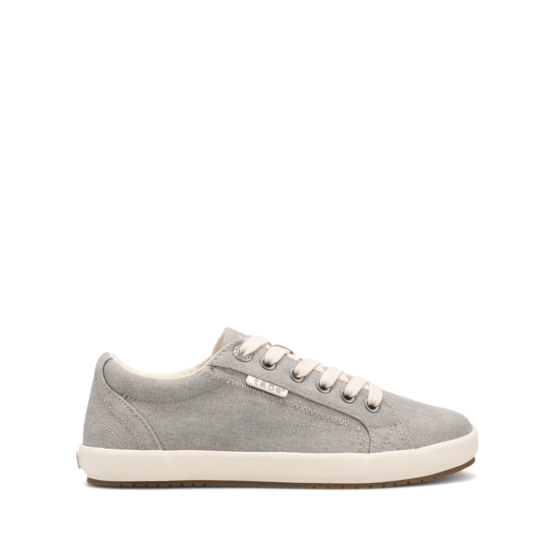 Side angle image of Taos Footwear Star Grey Wash Canvas Size 5
