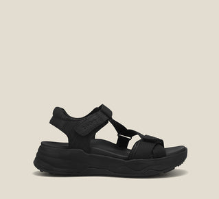 Load image into Gallery viewer, Side angle image of Taos Footwear Super Z Black/Black Size 7
