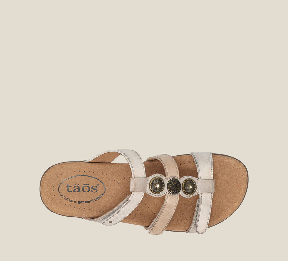 top image of Prize 4 Stone Multi leather slide on Sandals