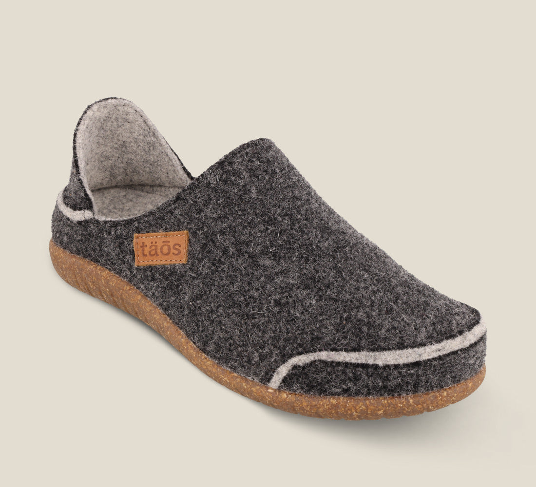 "Hero image of Convertawool Charcoal Wool slip on with back, wool lined, featuring a removable footbed & TR outsole - size 36"