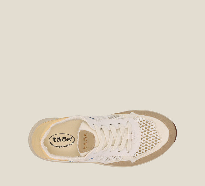Top down image of Direction Cream Yellow Multi Sneakers