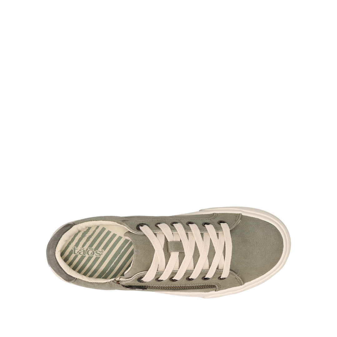 Top down Image of Z Soul Sage/Olive Distressed Size 6.5