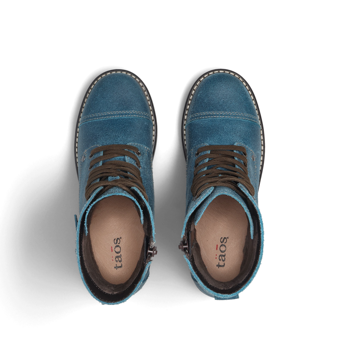 Top down Image of Crave Petrol Blue Ruff Out Size 39