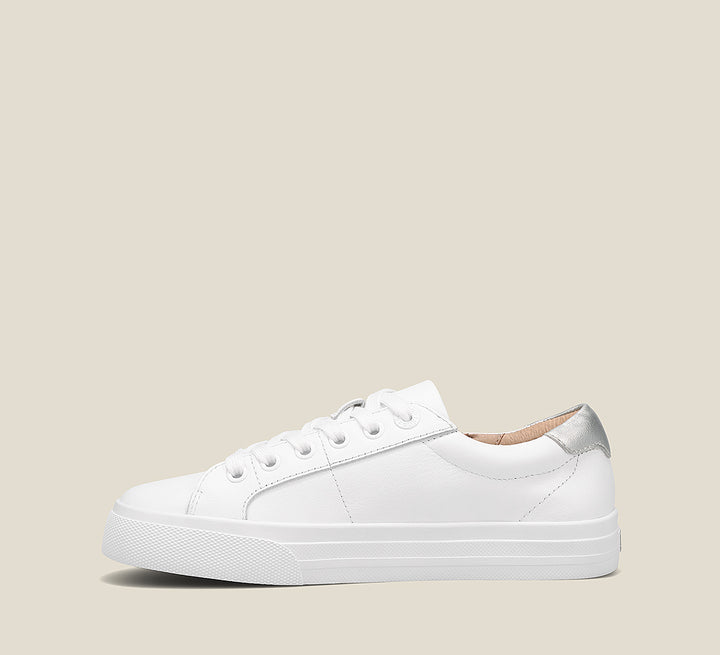 Side image of Taos Footwear Z Soul Lux White Silver Size 6.5