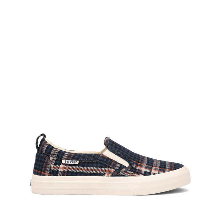 Side angle image of Taos Footwear Rubber Soul Blue Plaid Size 6