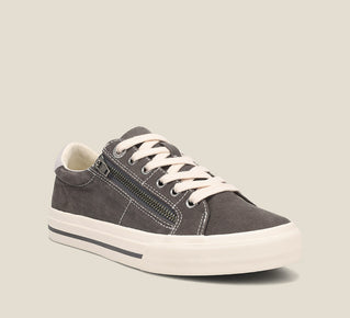 Load image into Gallery viewer, Hero image of Z Soul  Canvas lace up sneaker featuring an outside zipper
