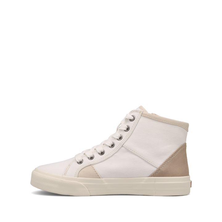 Outside Angle of Top Soul high top active sneaker featuring outside zipper and rubber outsole.