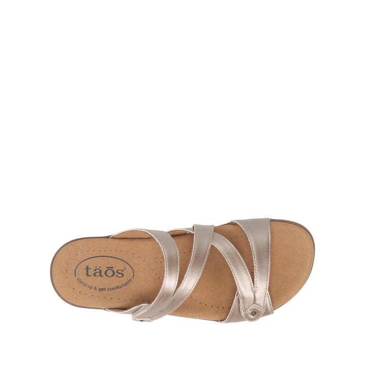 Top down image of Taos Footwear Double U Champagne Size 6