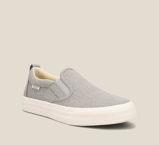 Load image into Gallery viewer, Hero image of Rubber Soul Grey Wash Canvas Canvas slip-on sneaker,polyurethane removable footbed with rubber outsole 6

