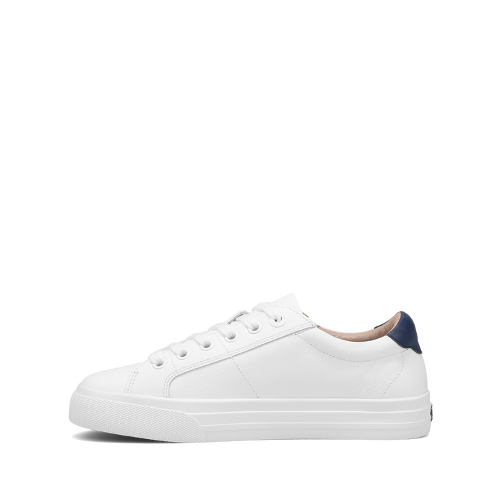 Side image of Heart and Soul Lux sneaker with lacesand removable footbed with rubber outsole