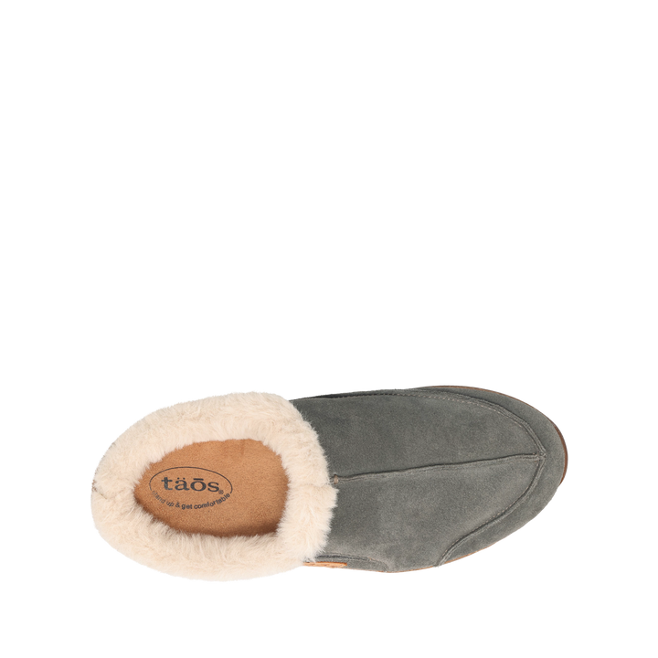 Top down image of Taos Footwear Future Dark Grey Suede Size 6