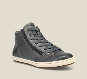 Hero image of Union Steel Leather high top sneaker featuring a padded collar, lace up adjustability & outside zipper built with a polyurethane removable footbed with, rubber outsole 6