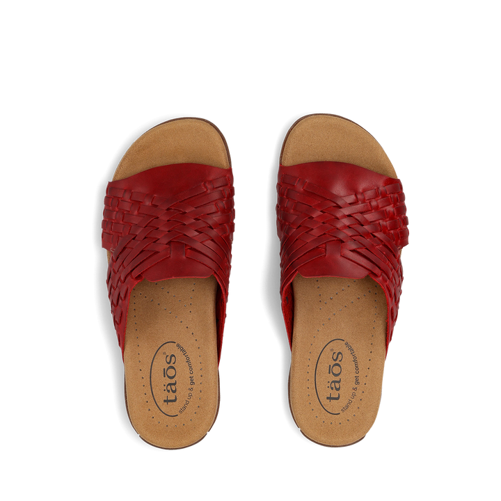 Top down image of Taos Footwear Guru Red Size 6