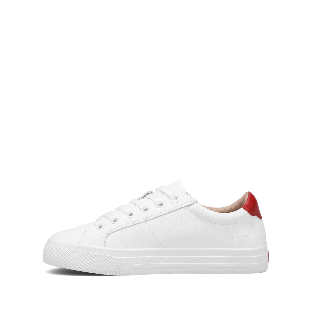 Side image of Heart and Soul Lux sneaker with lacesand removable footbed with rubber outsole