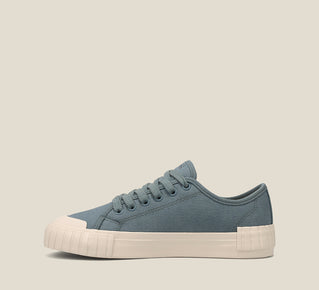 Load image into Gallery viewer, side image of One Vision Clay cotton lace up sneaker with rubber outsole
