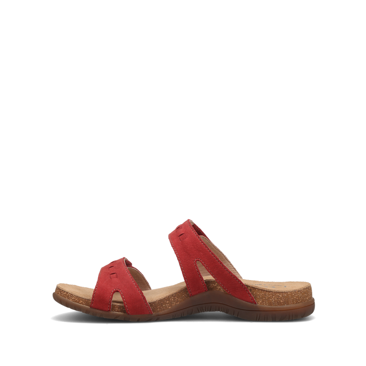 Side angle image of Taos Footwear Bandalero Red Nubuck Size 7