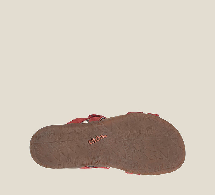 Outsole image of Taos Footwear Bandalero Red Nubuck Size 7