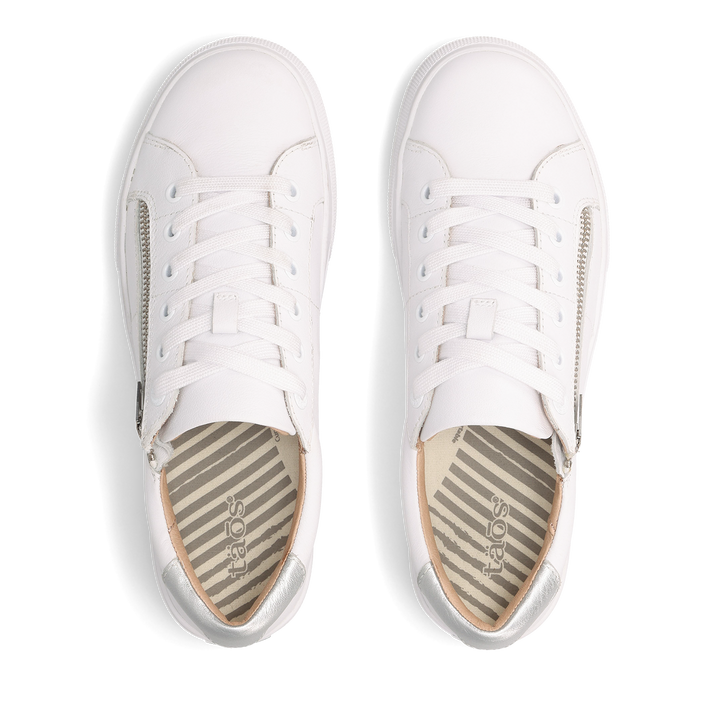 Top down Image of Z Soul Lux White/Silver Size 6.5