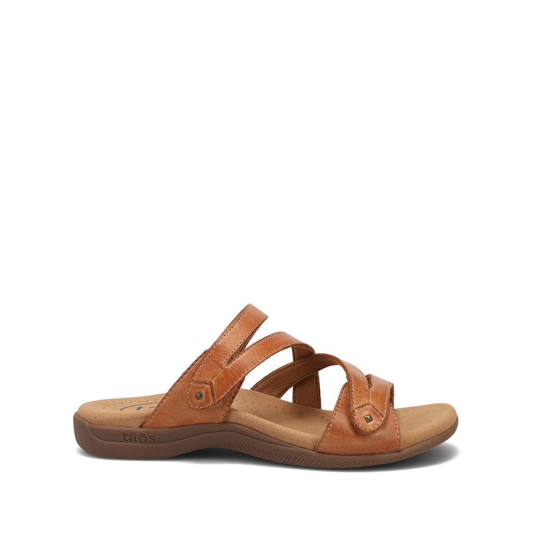 Side angle image of Taos Footwear Double U Caramel Size 6