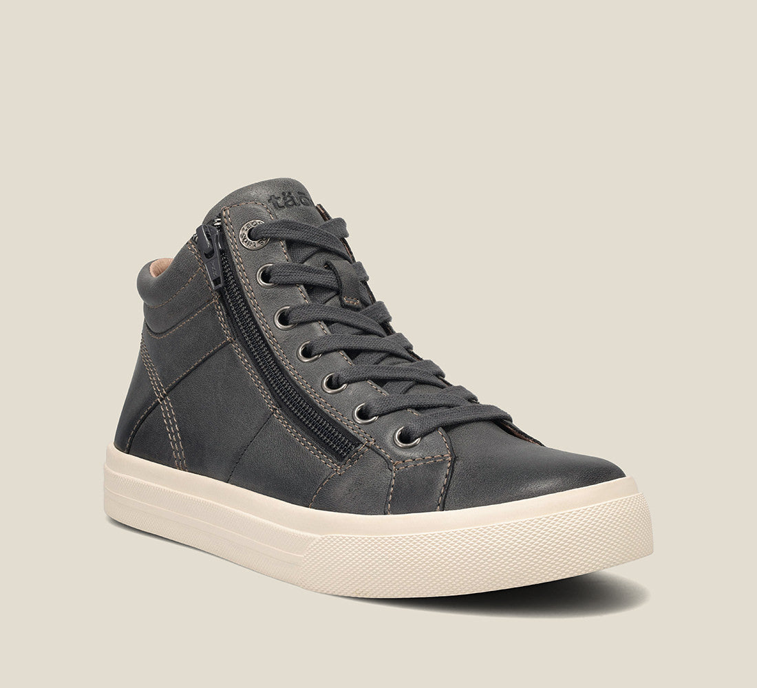 Hero image of Winner Steel High top leather sneaker featuring lace up adjustability & an outside zipper and removable footbed with rubber outsole 6