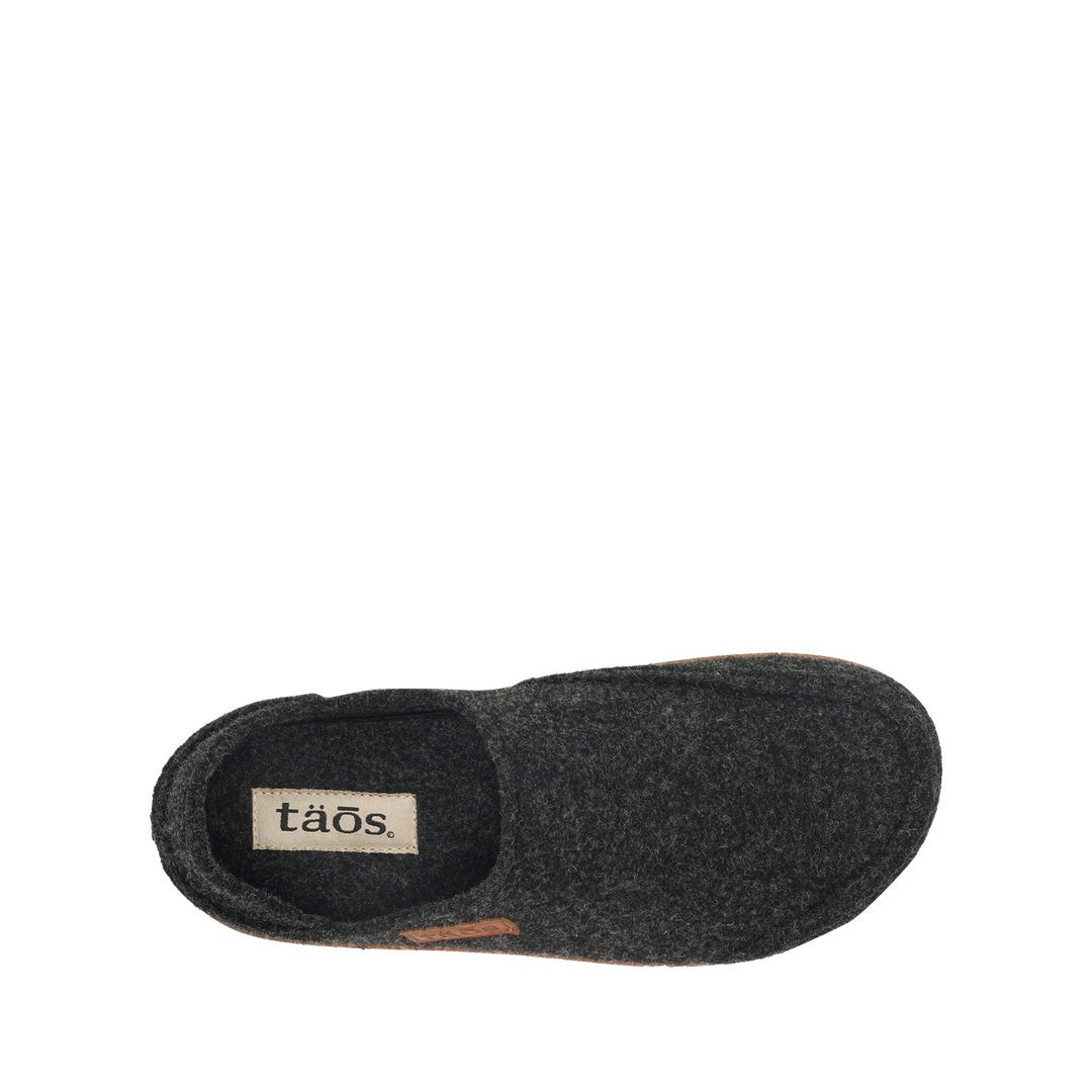 "Instep image of Convertawool Black Wool slip on with back
