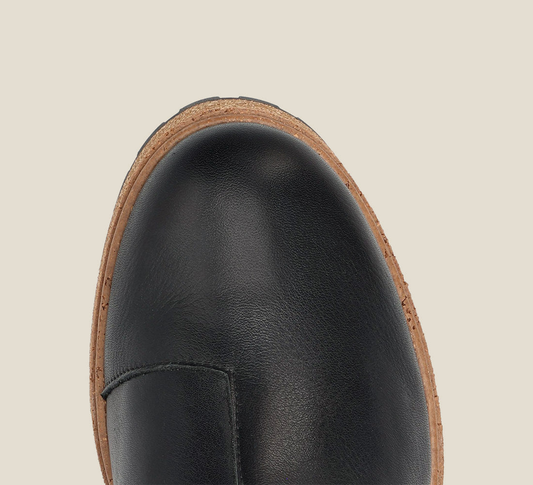 top image of Downtown Black boots with laces and rubber outsole