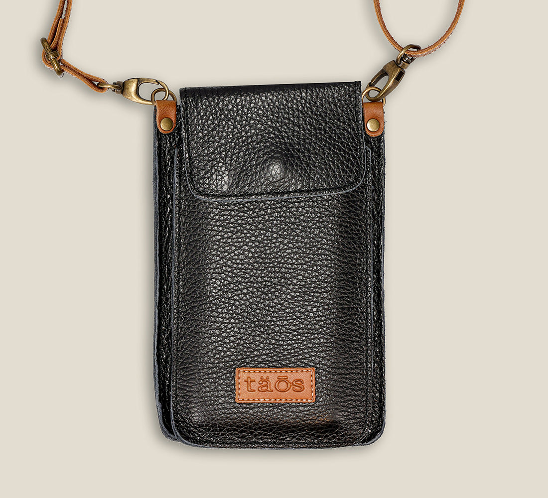 The Wearable Leather Crossbody Wallet - Hammacher Schlemmer
