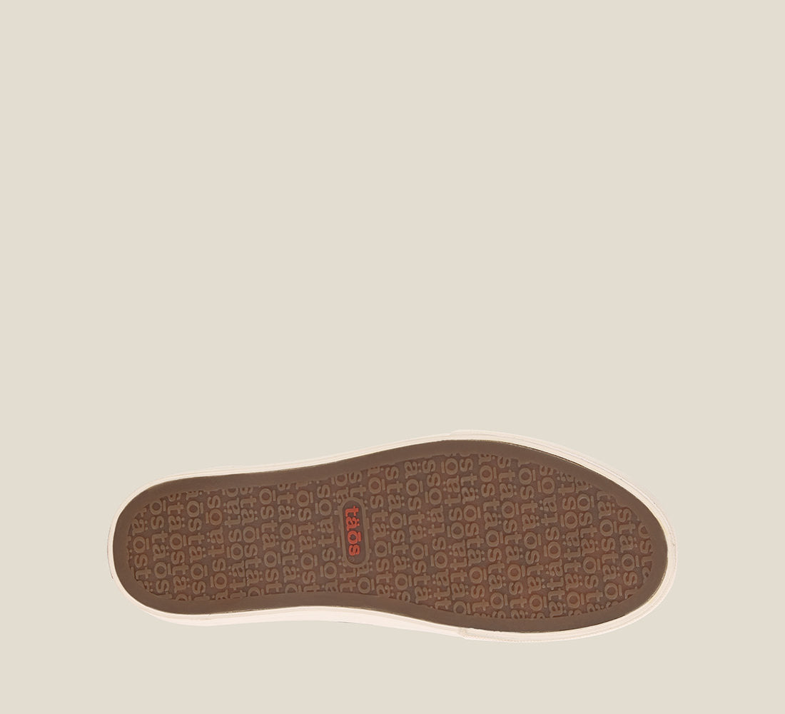 Outsole image of Hutch canvas sneaker featuring a polyurethane removable footbed with rubber outsole