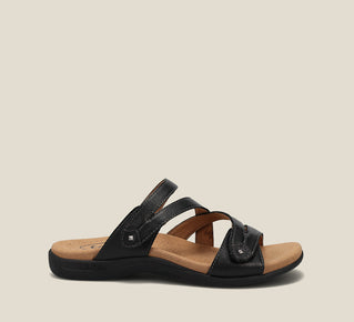 Load image into Gallery viewer, Outside image of Double U Black Sandals 6
