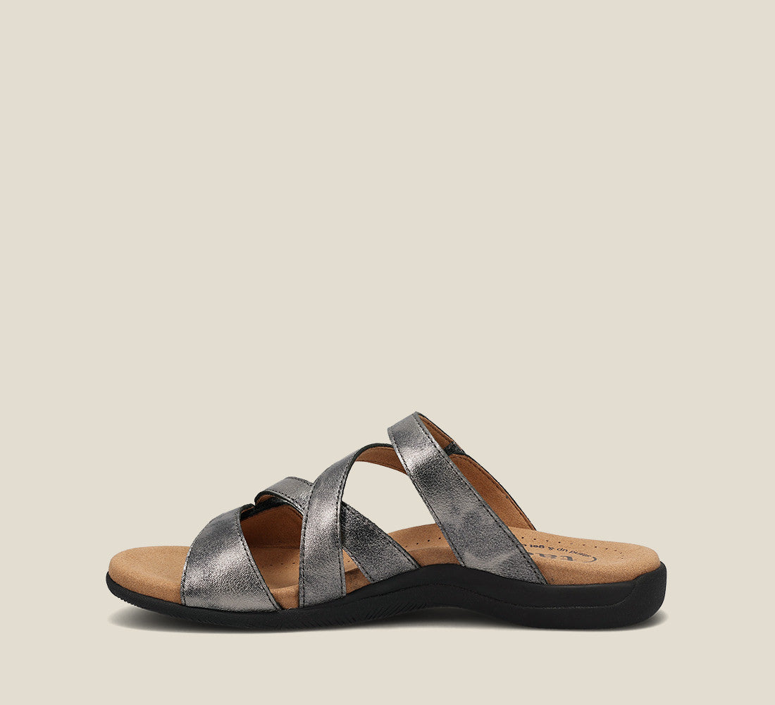 Instep image of Double U Pewter Sandals 6