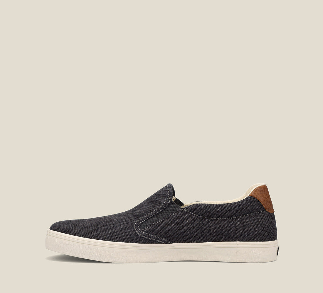 Outside image of Hutch canvas sneaker featuring a polyurethane removable footbed with rubber outsole