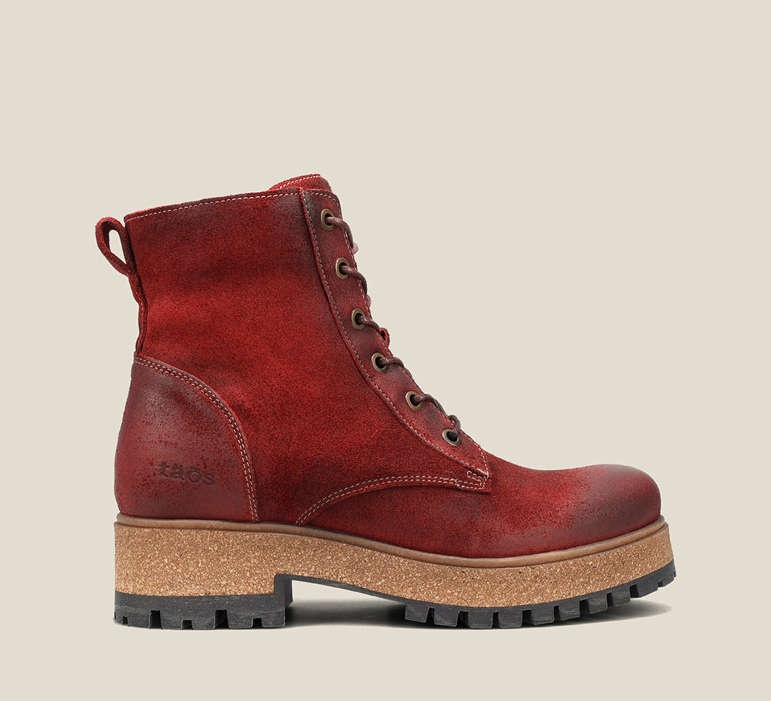 Side image of MainStreet Garnet Rugged boots with laces and rubber outsole
