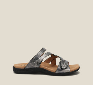 Load image into Gallery viewer, Outside image of Double U Pewter Sandals 6
