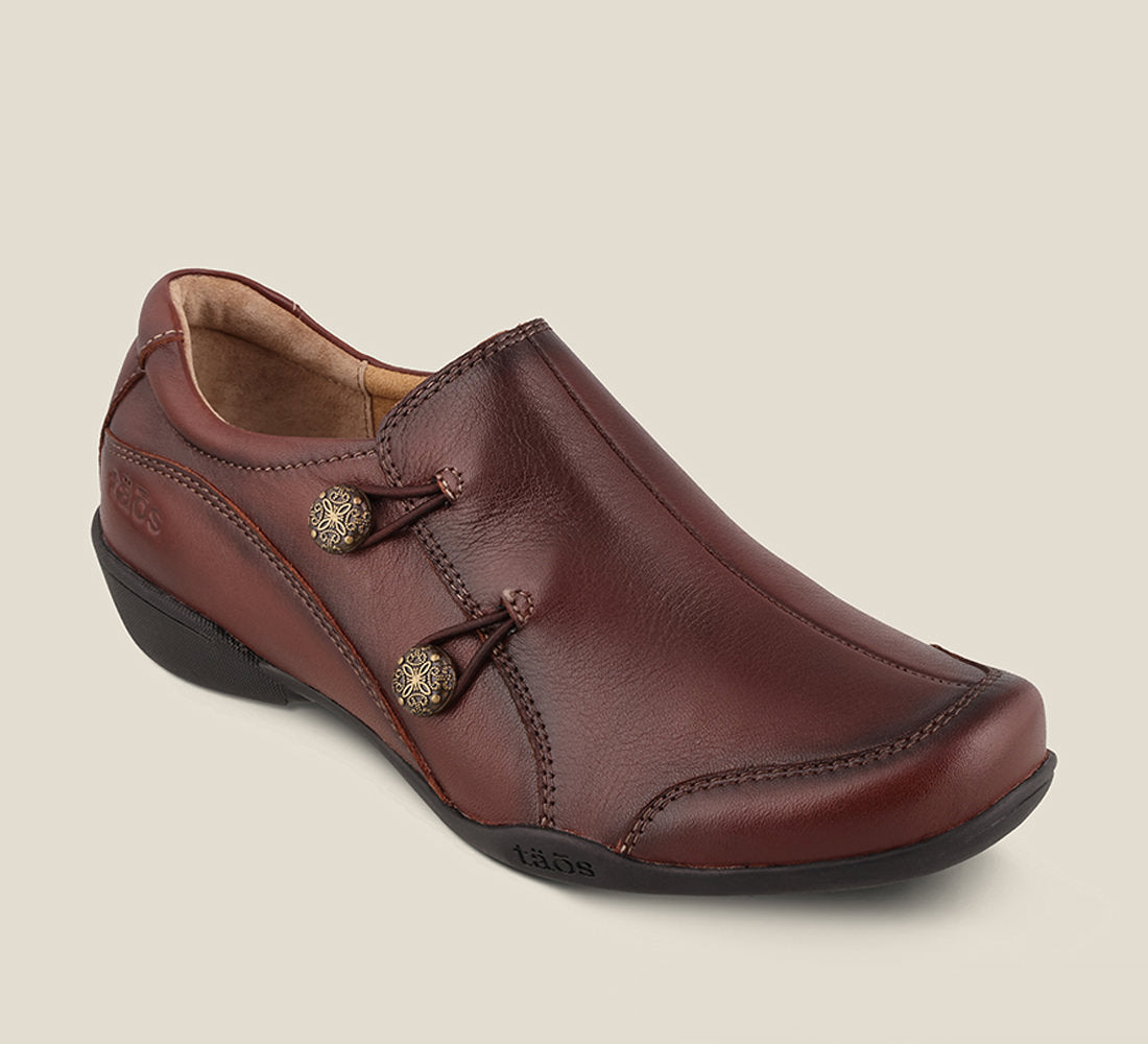Hero image of Encore Whiskey Casual leather step-in shoe with medial gore & bungie closures & a removable footbed. 6